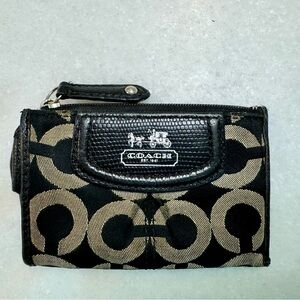 Coach Coinpurse, wallet, black with tan